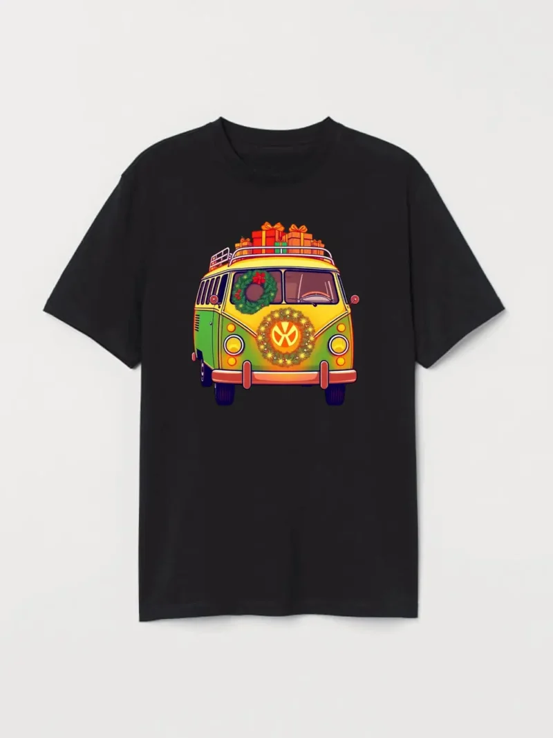 A Cute Cartoon Llama In A Glowing Santa Finyxgap T-Shirt - Image 2