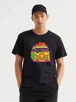 A Cute Cartoon Llama In A Glowing Santa Finyxgap T-Shirt