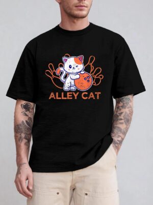 Alley Cat Bowling Team Humor Funny Bowler Cats Vintage T-Shirt