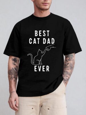 Best Cat Dad Ever Shirt Cat Daddy Paw Fist Bump Meow Cat T-Shirt