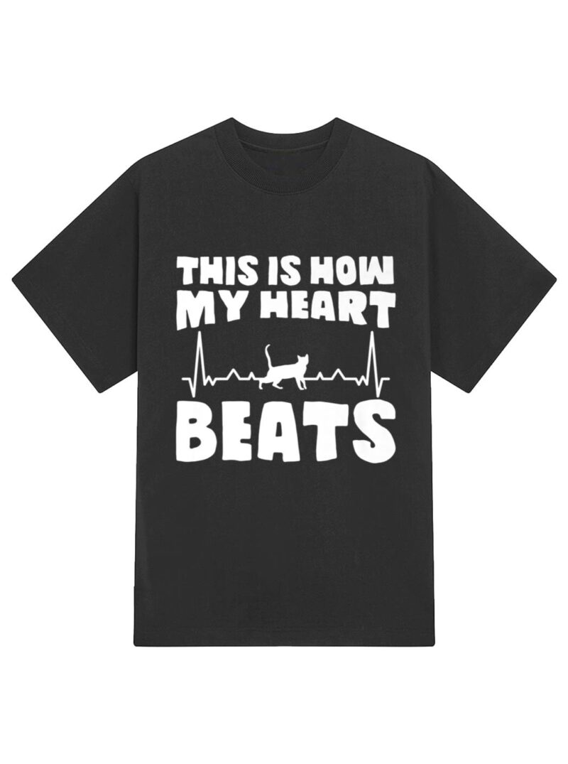 Best Cat Dad This Is How My Heart Beats Kitty Christmas Mom T-Shirt - Image 2
