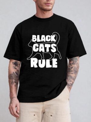 Black Cats Rule Dad Kitty Daddy Cat Mom Christmas Father Premium_3 T-Shirt