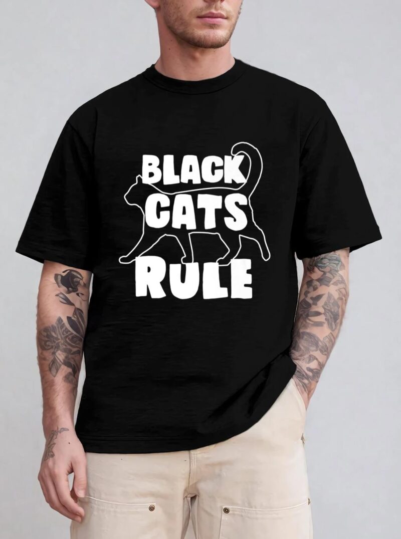 Black Cats Rule Dad Kitty Daddy Cat Mom Christmas Father Premium_3 T-Shirt