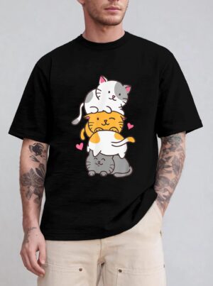 Cat Cats Cute Kitty Pile Anime Kawaii Neko Gift T-Shirt