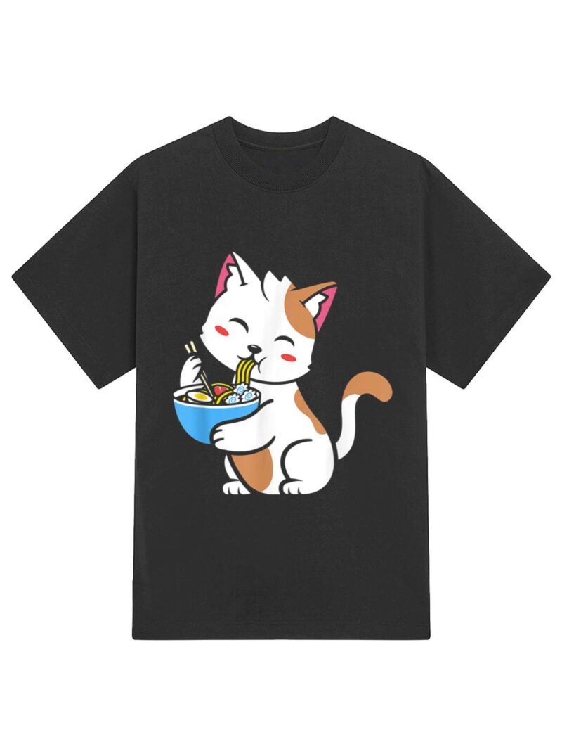 Cat Ramen Anime Kawaii Teen gift T-Shirt - Image 2