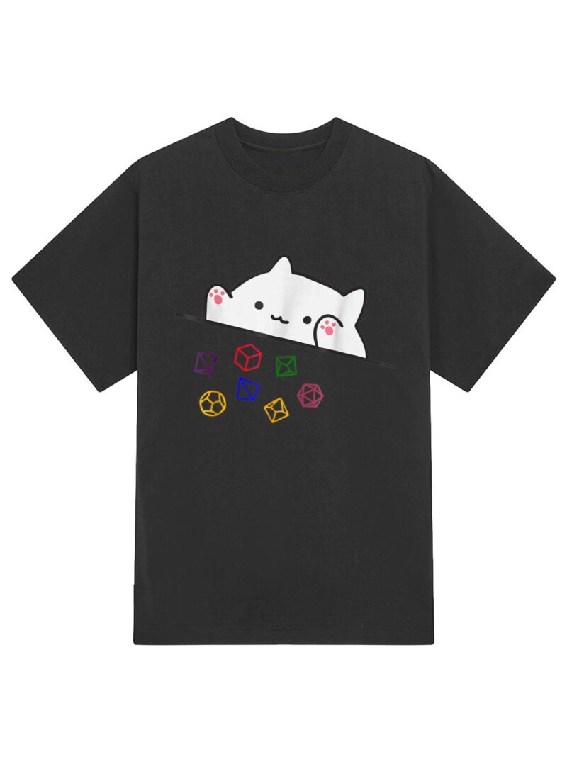 Cat Throwing Dice Tabletop Games Cute Kawaii Animal Lover T-Shirt - Image 2