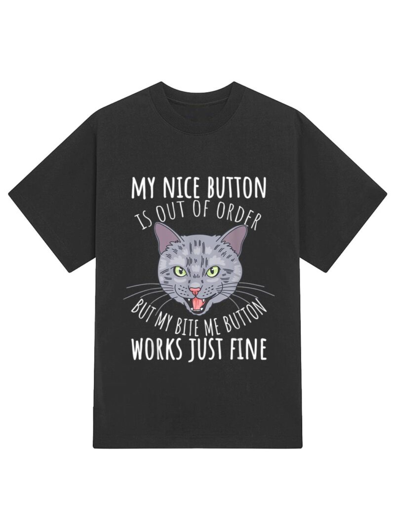 Cat Tshirt, Funny Cat Tees, Cat Lover Gifts, Cat Bite Me T-Shirt - Image 2