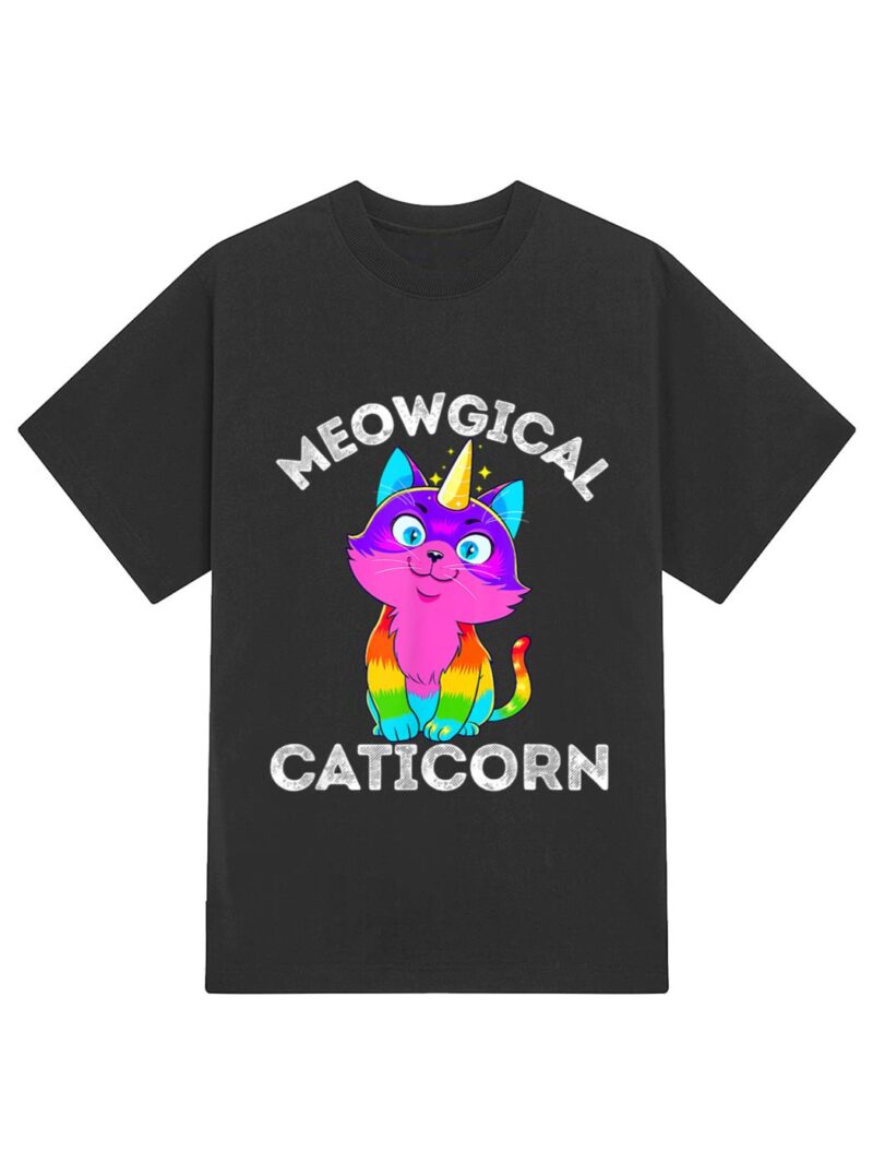 Caticorn Rainbow Funny My Cat is a Magical Unicorn Kittycorn T-Shirt - Image 2