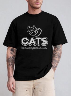 Cats Because People Suck Funny Kitty Lovers T-Shirt