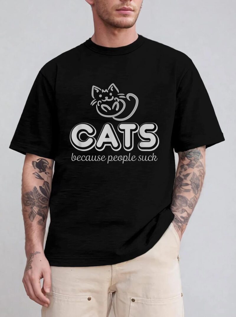 Cats Because People Suck Funny Kitty Lovers T-Shirt