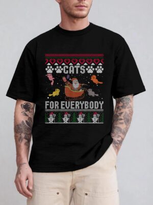 Cats For Everybody Christmas Cute Cat Lover T-Shirt