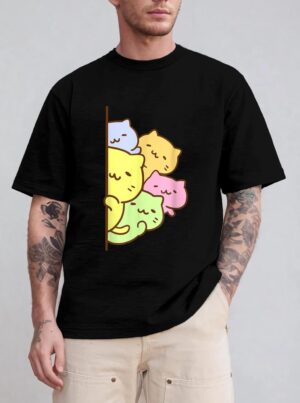 Cats Meowtain Cute Kitty Pile Anime Kawaii Gay Pride T-Shirt