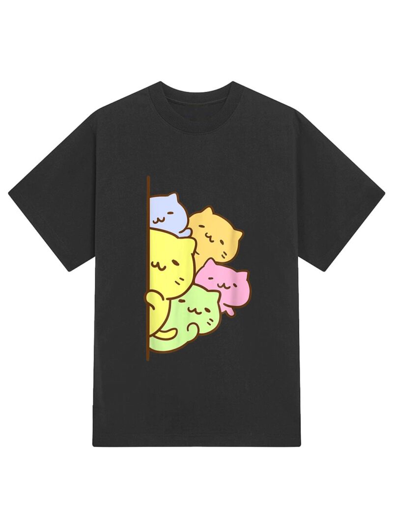 Cats Meowtain Cute Kitty Pile Anime Kawaii Gay Pride T-Shirt - Image 2