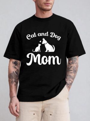 Cats and Dogs Mom Mother's Day Puppy Pets Animals Lover T-Shirt