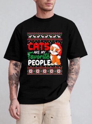 Christmas Cat  - Cats Are My Favorite People T-Shirt
