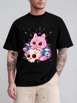 Cute Anime Kawaii Cat Aesthetic Kawaii Pastel Goth Halloween T-Shirt