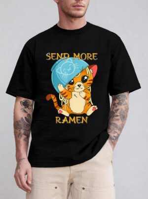 Cute Anime Kawaii Kitten Ramen Bowl Cat T-Shirt
