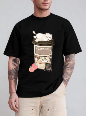 Cute Cat Cafe, Kawaii Cat Coffee, Anime Neko Kitty, Cat Puns T-Shirt
