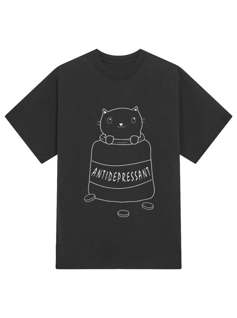 Cute Cat Drawing Cat Antidepressant T-Shirt - Image 2