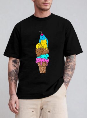 Cute Cat Ice Cream  - Kitty Cat Dessert T-Shirt