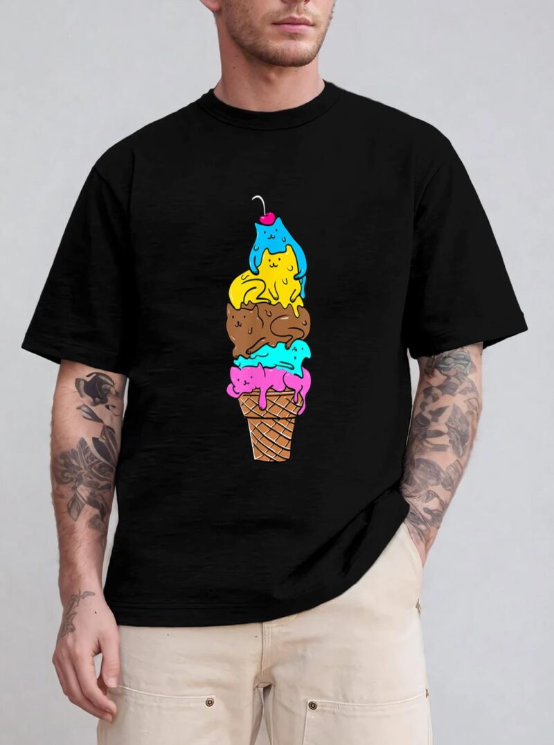 Cute Cat Ice Cream  - Kitty Cat Dessert T-Shirt