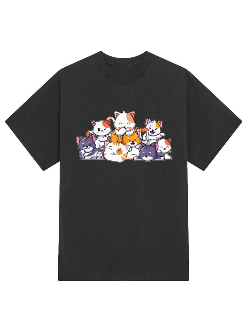 Cute Cats Anime Kawaii Japanese Otaku Neko Gift Women Girls T-Shirt - Image 2
