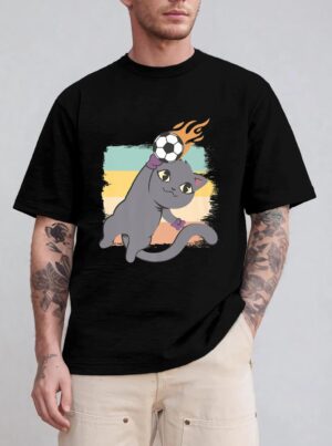 Cute Kawaii Football Soccer Player Funny Goalkeeper Best Cat T-Shirt