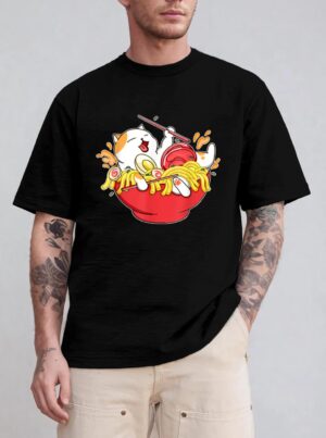 Cute Ramen and Cats Funny Anime Noodle Japanese Gift Girls T-Shirt