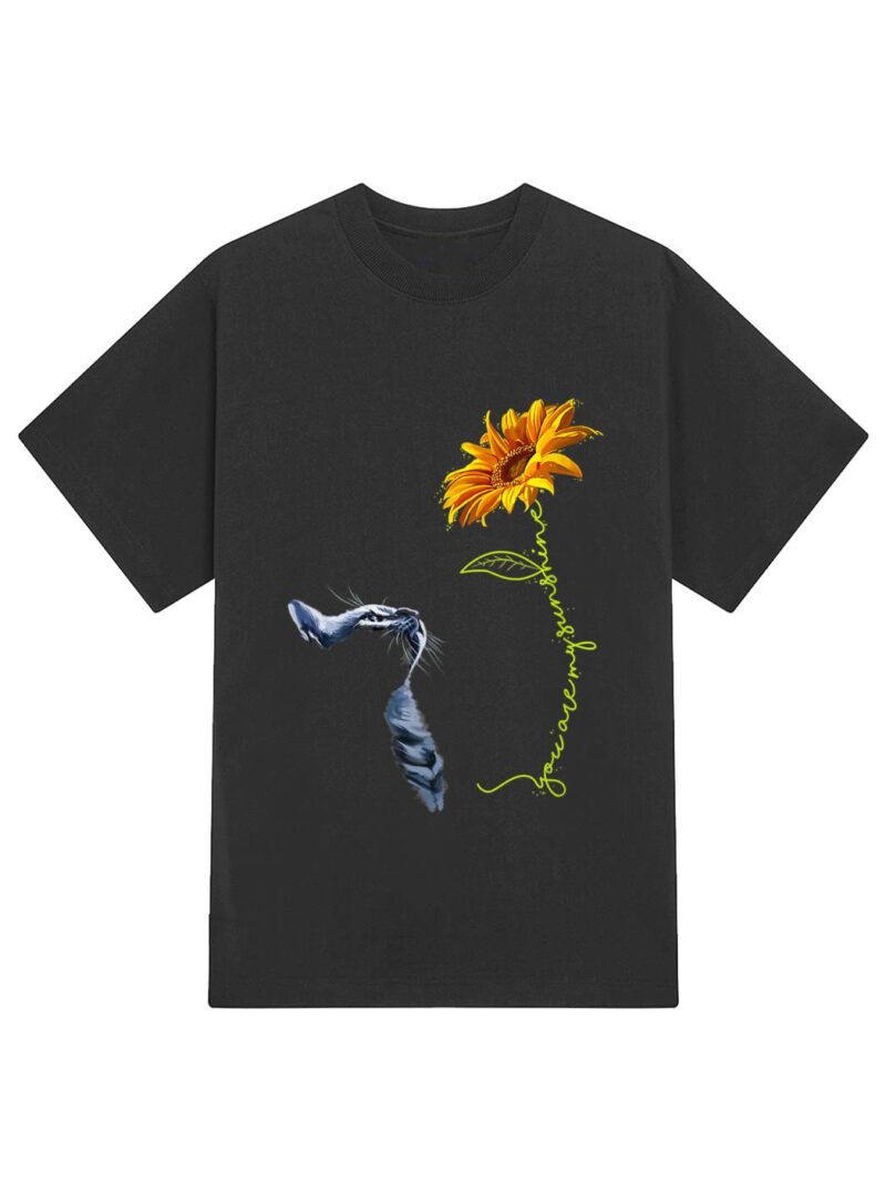 Cute Sunshine Cat T-Shirt you are my Black Cats Lover T-Shirt - Image 2