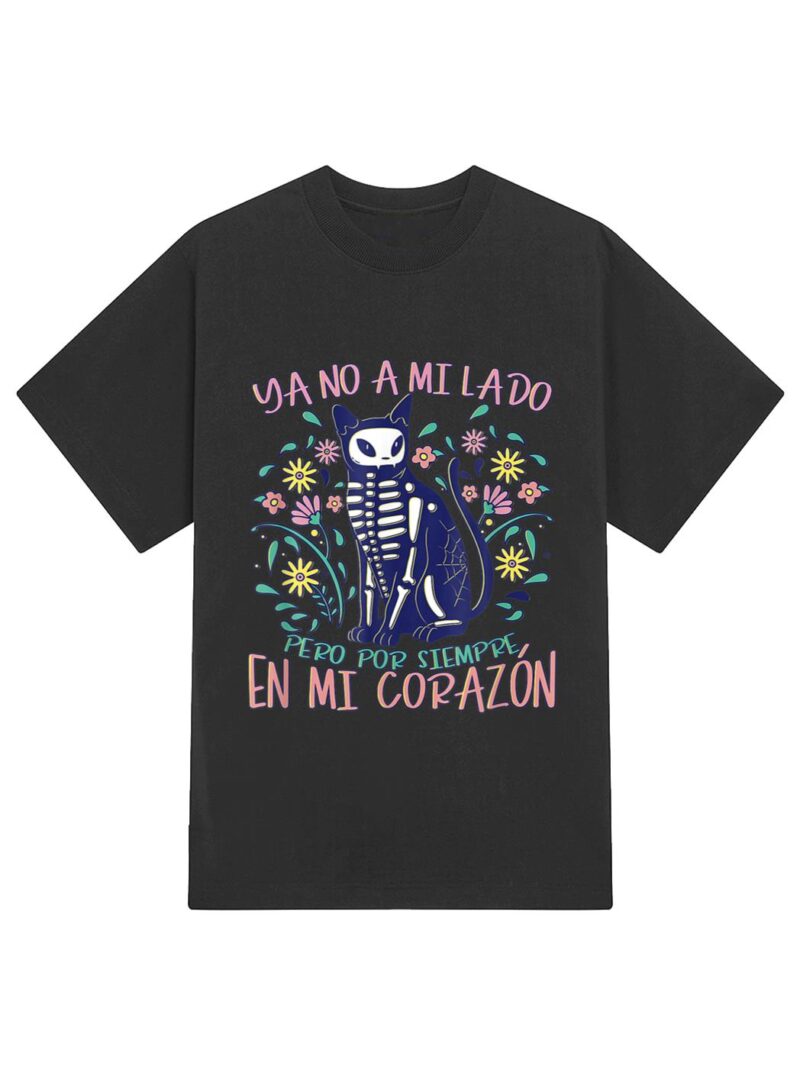 Dia De Los Muertos Cat Skeleton Animals Lover Costume T-Shirt - Image 2