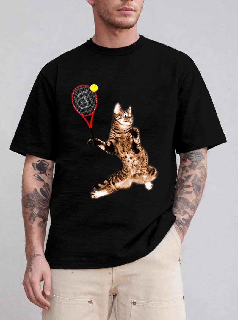 FUNNY TENNIS GAME T-SHIRT FUNNY CAT RACKET FOR MEN WOMEN T-Shirt