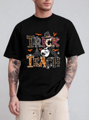 Fall Holiday Themed Thanksgiving Halloween Teacher Trick Or T-Shirt