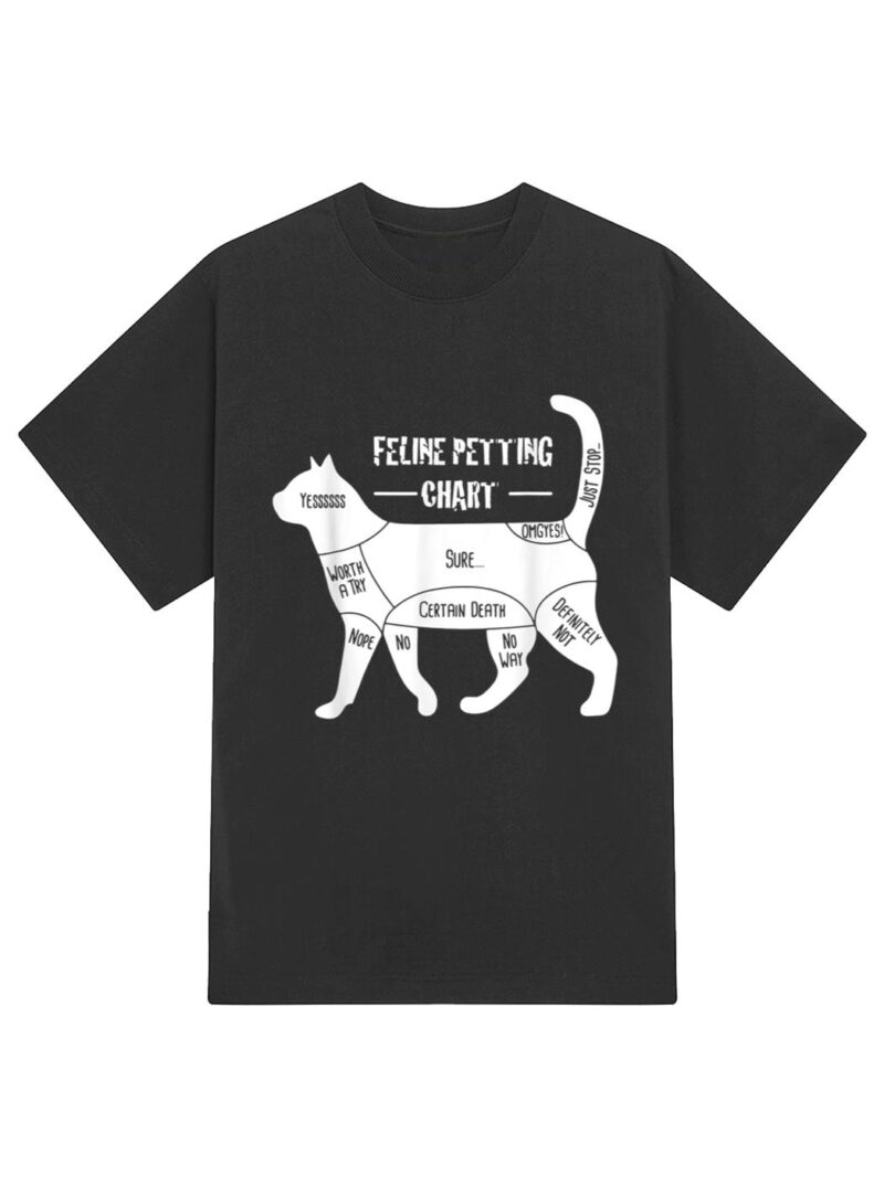 Feline Petting Chart Cat Apparel T-Shirt - Image 2