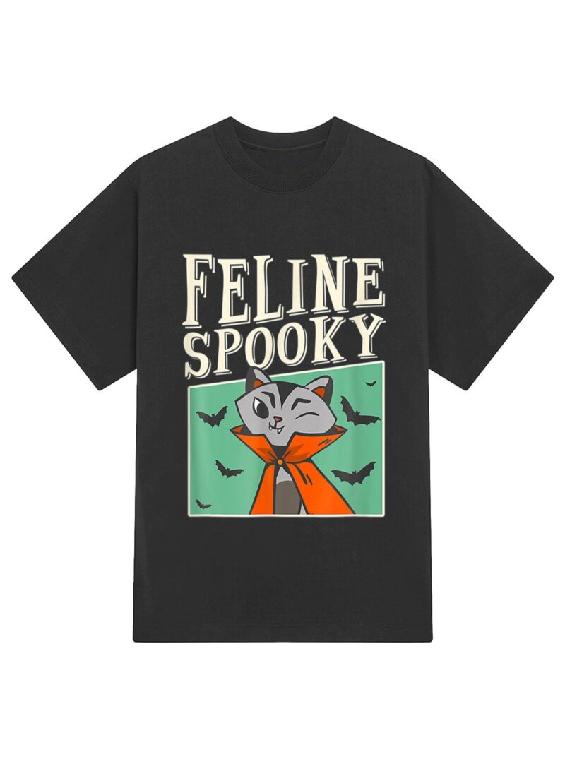 Feline Spooky Halloween Cat Owner Costume T-Shirt - Image 2
