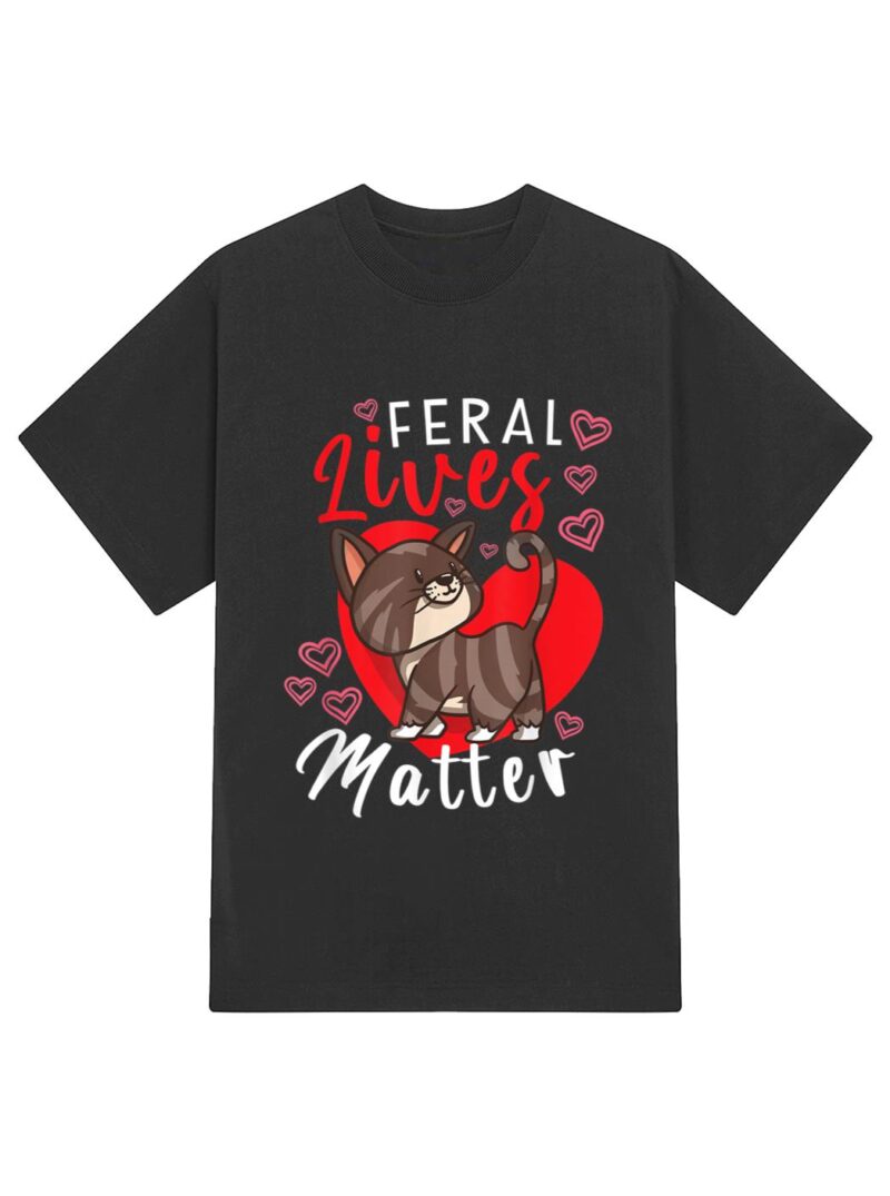Feral Lives Matter Rescue Cat Adoption Cat Rescuer_1 T-Shirt - Image 2