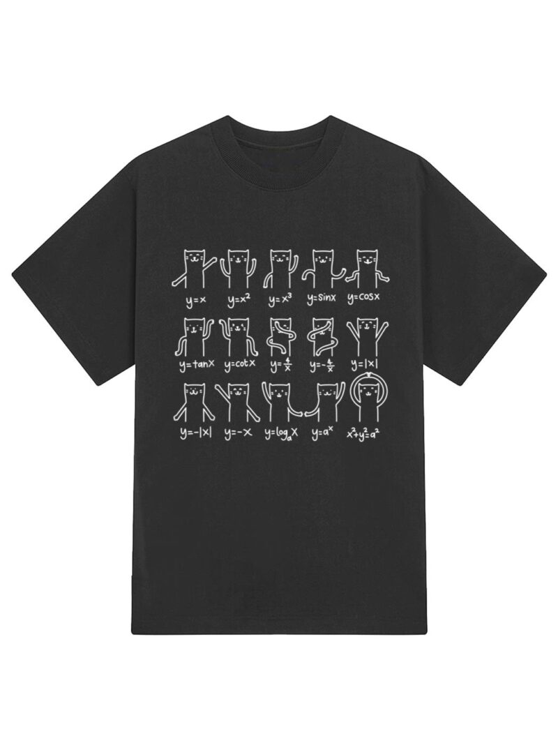 Funny Cat And Math , Cat And Algebra Lover , Cat T-Shirt - Image 2