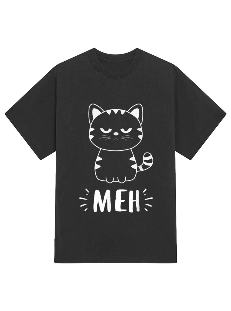 Funny Cat Gift for Cat Lovers Meh Cat T-Shirt - Image 2