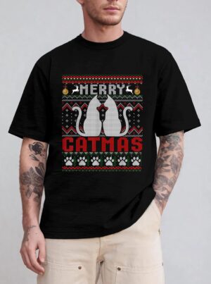 Funny Cat Lover Merry Catmas Christmas T-Shirt