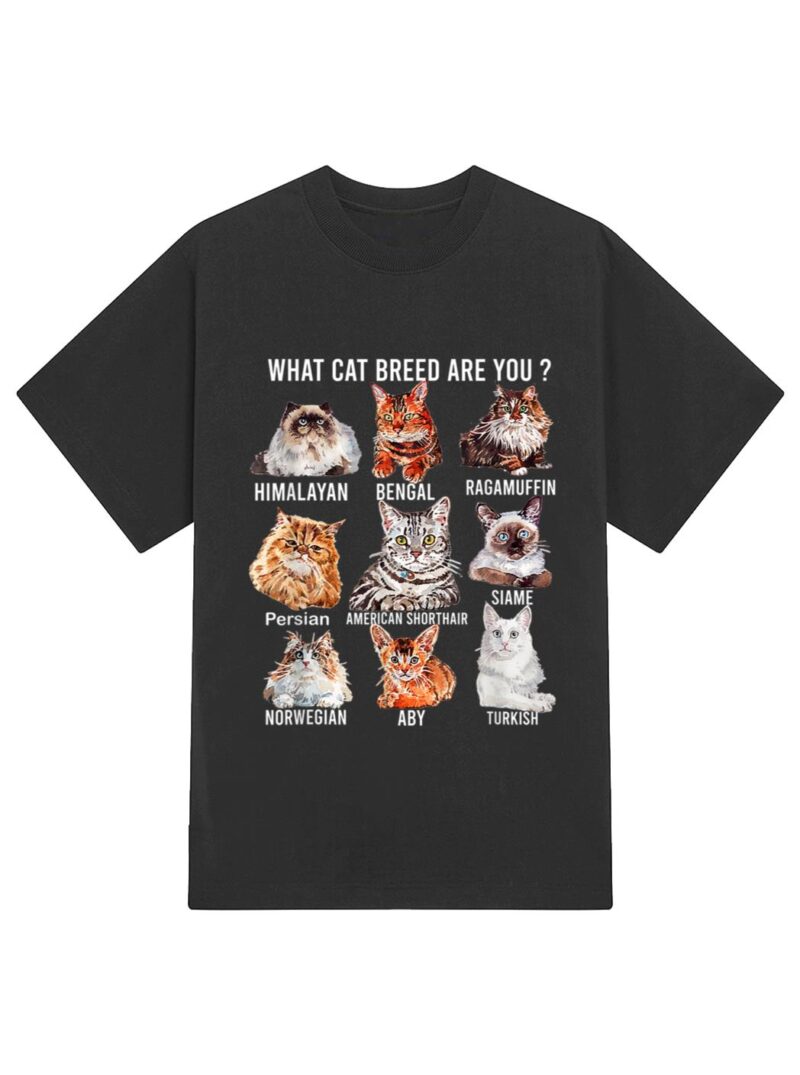 Funny Cat Lover Personality Est Cat Breed Cute Cats Breeds T-Shirt - Image 2