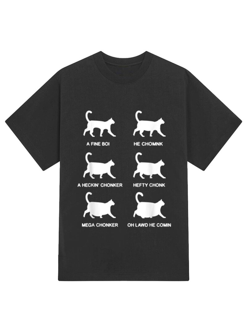 Funny Cat Meme Shirt Chonk Cat Evolution Chart For Cat Lover T-Shirt - Image 2