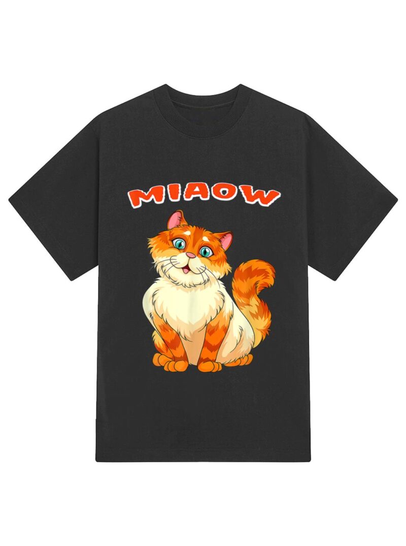 Funny Cat Miaow Cat Lovers T-Shirt - Image 2