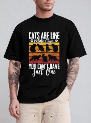Funny Cat Owners Cat Lovers Cats Are Like Potato Chips T-Shirt