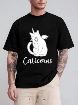 Funny Caticorn  Cat Unicorn Meow Kitty Funny Black Cat T-Shirt