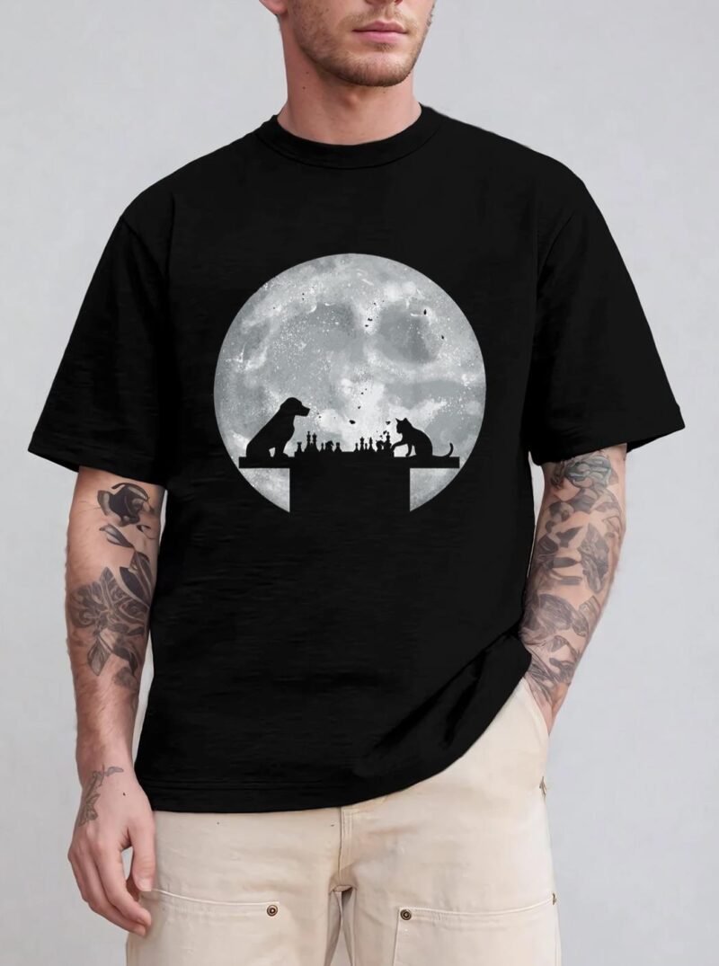 Funny Dog And Cat Chess Game Animal Chess Player T-Shirt