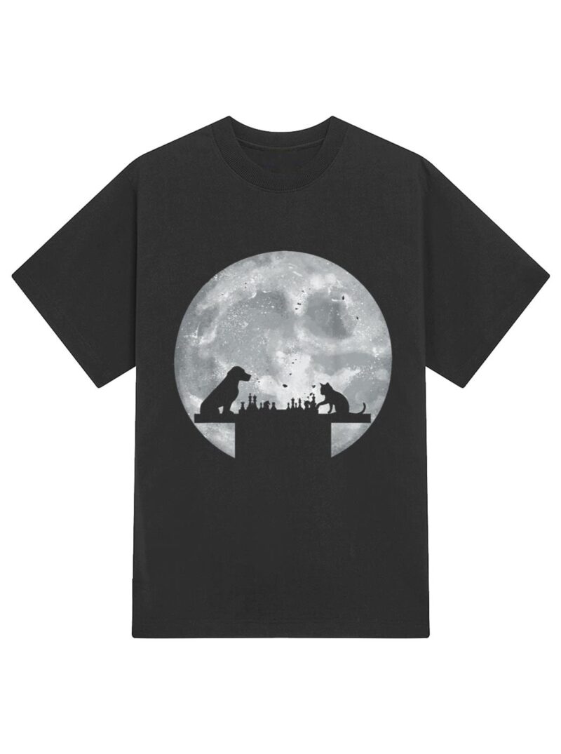 Funny Dog And Cat Chess Game Animal Chess Player T-Shirt - Image 2