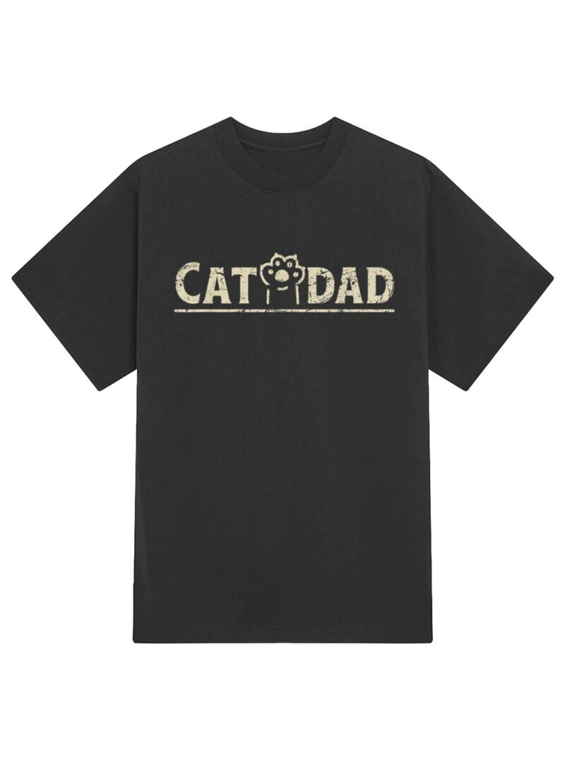Funny Fathers Day Cat Dad T-Shirt - Image 2