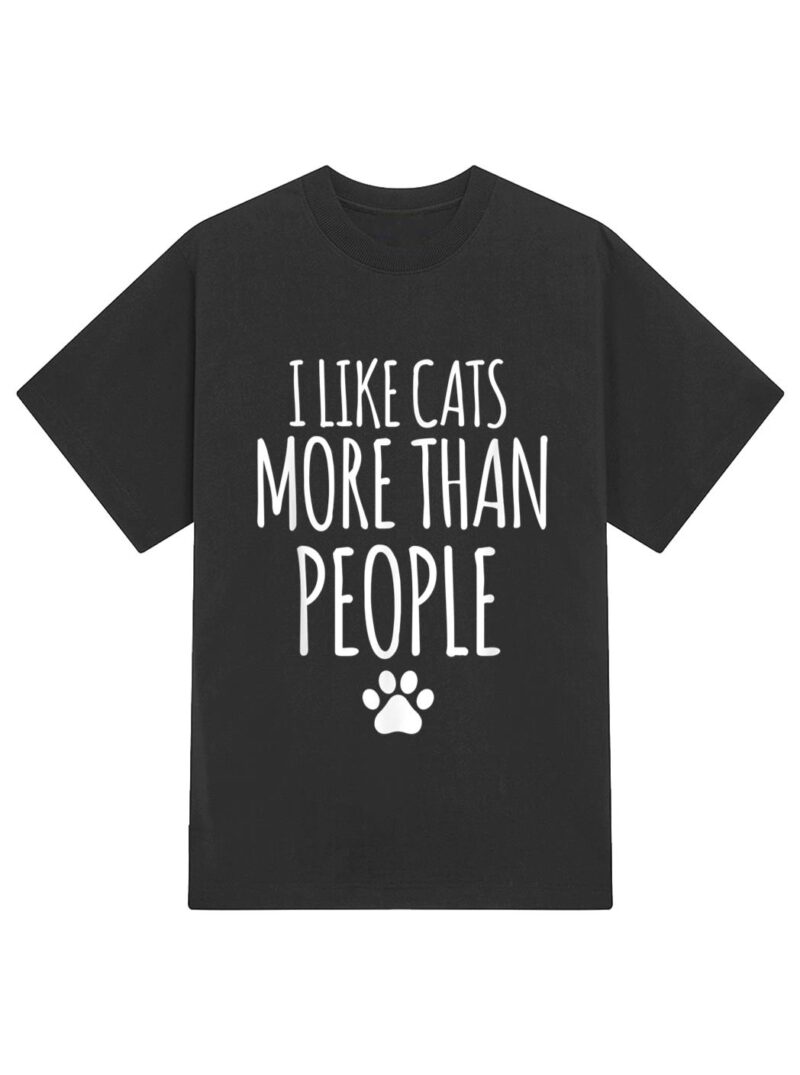 Funny I Like Cats More Than People T-Outfits For Cats Lover T-Shirt - Image 2