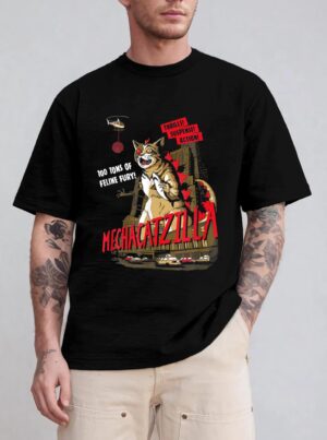 Funny Mecha Catzilla Cat Costume Halloween T-Shirt