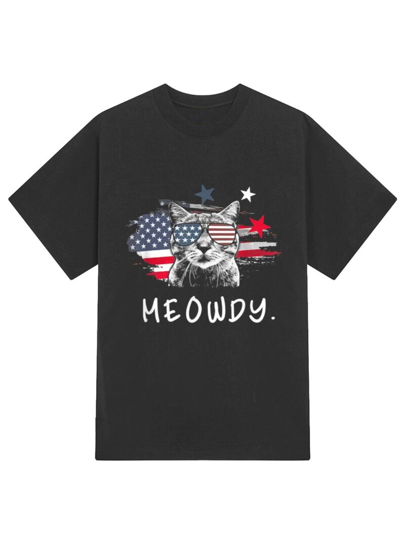 Funny Meowdy Cat Shirt Cat America Meowica Cat T-Shirt - Image 2