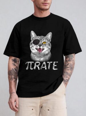 Funny Pi Day Math Science Cat Pirate T-Shirt